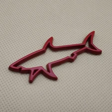 Metal Red Fin Shark Logo Badge Side Door Fender Trunk Car Emblem Sticker Decal
