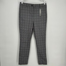 LOFT Pants Womens 8 Gray High Waist Skinny Houndstooth Career Trousers Office