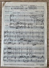 PERCY BUCK A FANFARE OF SPRING SHEET MUSIC VOCAL DUET PIANO 1961 ENGLAND
