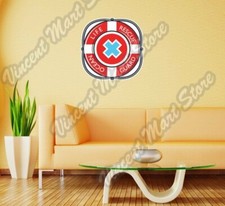 Lifeguard Rescue Team Ocean Beach Sea Wall Sticker Room Interior Decor 22"X22"