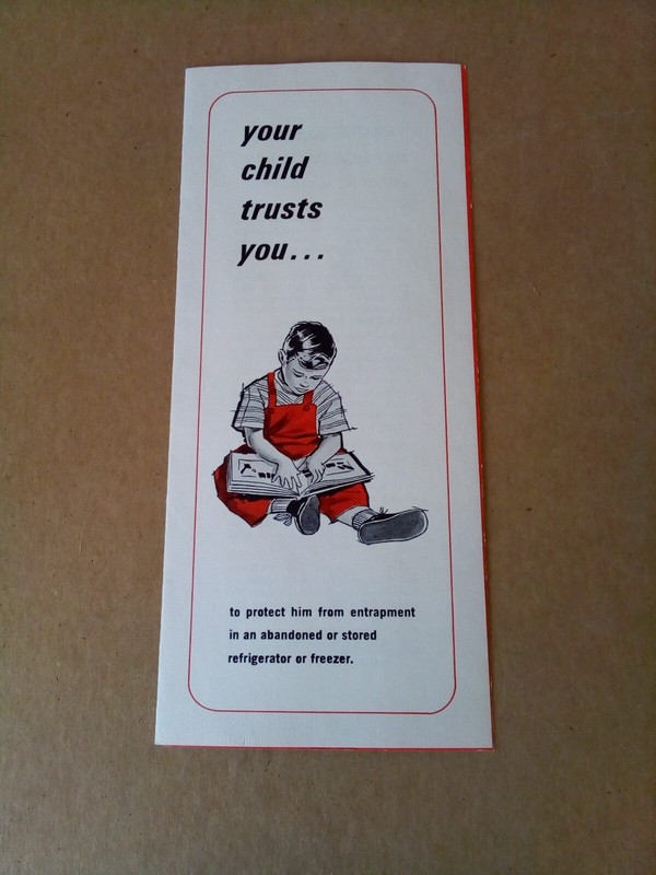 Vintage "Your Child Trusts You" Brochure - Protect from Entrapment Refrigerator