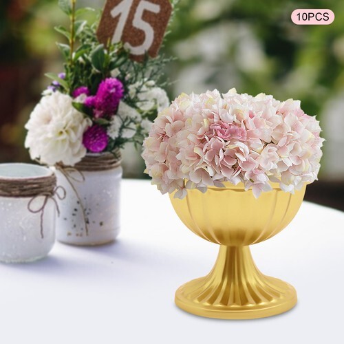 10 Stück Vase Hochzeit Gold Blumengesteck Töpfe Tischdeko Metallvase Party - Bild 5 von 24