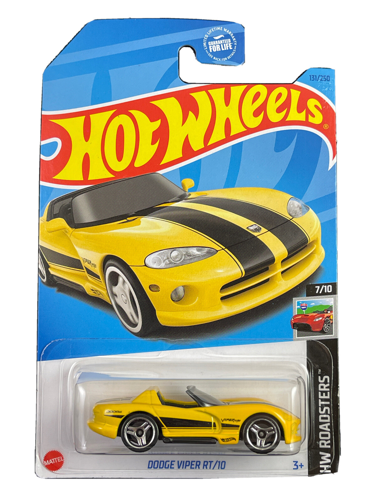 Hot Wheels 2023 HW Roadsters 7/10 Yellow Dodge Viper RT/10