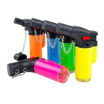 5PACK small Double Jet Torch Adjustable Butane Refillable Lighter W/ Safety Lock