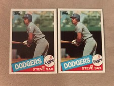 1985 Topps Baseball Card #470 Steve Sax Los Angeles Dodgers NmMt Free Shipping!