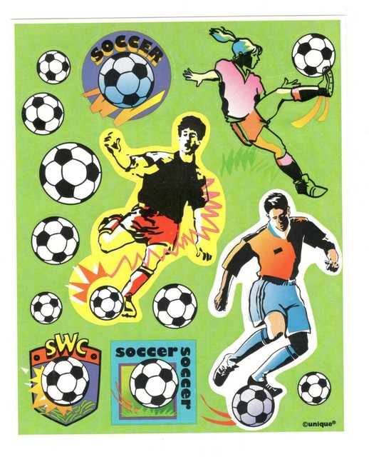 Vintage Unique Sticker SOCCER 1 Sheet Scrapbooking SD9 eBay