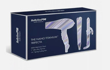 Babyliss PRO Nano Titanium Trifecta Blow Dryer, 1" Flat Iron, 1 1/4" Spring Iron