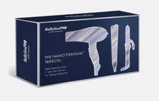 Babyliss PRO Nano Titanium Trifecta Blow Dryer, 1" Flat Iron, 1 1/4" Spring Iron