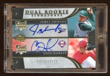 2006 EXQUISITE COLE HAMELS / JAMES SHIELDS DUAL RC AUTOGRAPH AUTO #D /30  RARE