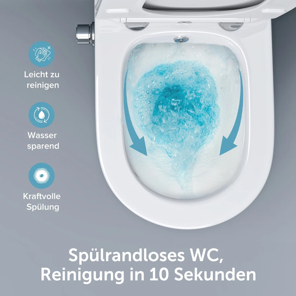 doporro Edle Design Toilette Hänge-WC-Bidet mit komfortablem Silentclose WC-Sitz - Bild 3 von 4