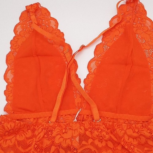 Free People We Are HAH Bodysuit Womens Small Comin' In HAHt Lace Burnt Orange S - 第 10/14 張圖片