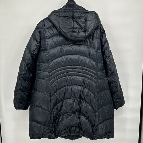 Via Spiga Women's Down Puffer Coat Metalic Blue Size 3X Water Repellent - Picture 2 of 8