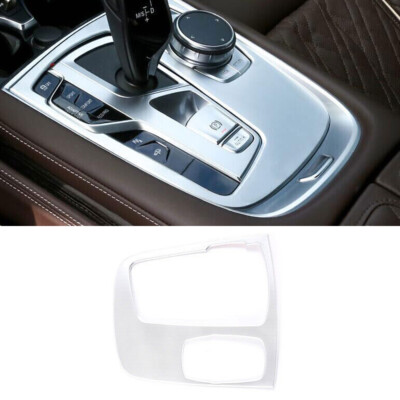 For BMW 7 Series 2016-2022 Matte Silver Car Middle Console Gear Shift Cover Trim