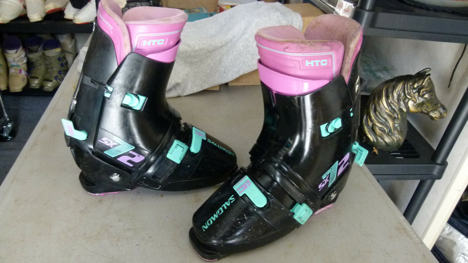 Salomon SX72 HTC Stivali da sci da discesa neri come nuovi rosa 330 335