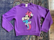 Vintage Girls 6 Minnie Mouse Purple Sweatshirt Pullover Crewneck Disney EUC