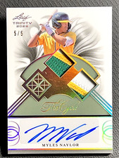 2023 Leaf Trinity THE CYCLE WORN PATCH ROOKIE AUTO Myles Naylor 5/5