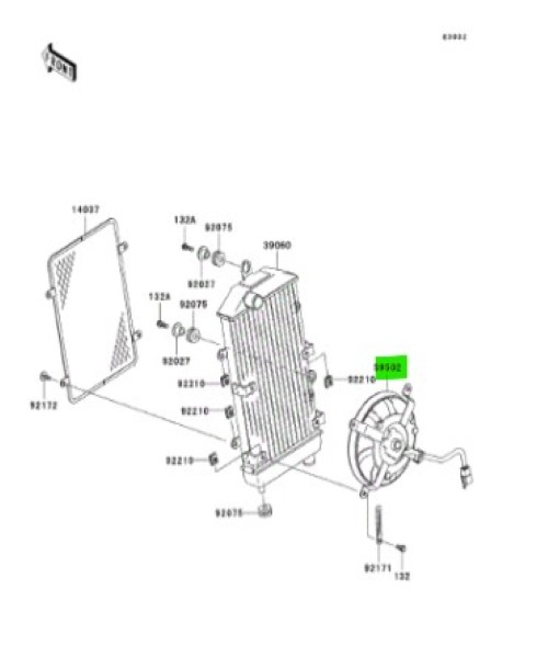 KAWASAKI Vulcan 900 Classic VN900ERFAN VN900 Fan Assembly 59502