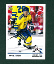 1992-93 Upper Deck #374 Mats Sundin Team Sweden NHL Hockey Card