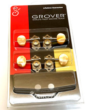 Grover Nickel w/Amber Button Sta-Tite 18:1 Geared Ukulele Tuners U98-18NA