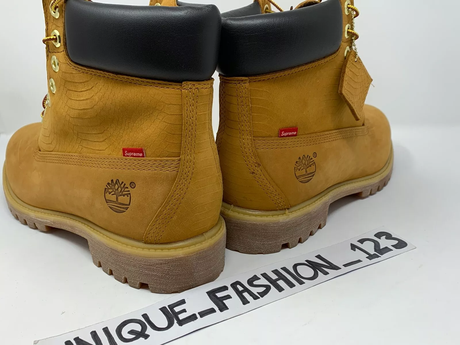 SUPREME X TIMBERLAND 6 POUCES BOTTE PREMIUM SERPENT BLÉ US 10,5 UK 10 EU 44,5 FW13 