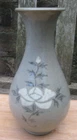 LOVELY KOREAN CELADON VASE PAINTED FLOWER DESIGN