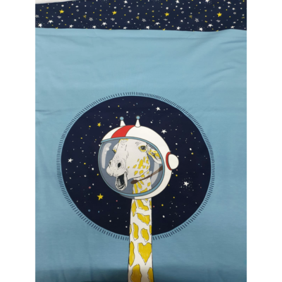 Jersey Panel Giraffe im Weltall Bild Nähen Shirt Baumwolle Elastan