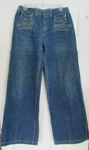 Vintage 70's French SISLEY Dungarees WESTERN WEAR Denim Jeans 36 | eBay