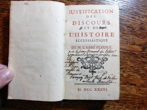 1736 ABBE FLEURY - JUSTIFICATION DES DISCOURS ET DE L'HISTOIRE ECCLESIASTIQUE - Foto 4 di 14