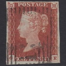 A39_21 GB QV 1841 1d RED-BROWN PLATE 81 SG8-B1(1) GE VFU 4 GOOD MARGINS SCOTLAND