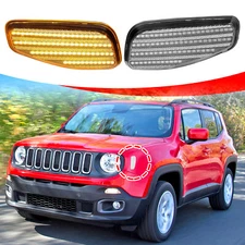 Pair Clear Front Side Marker Lights Width Lamp LED For Jeep Renegade 2015-2022
