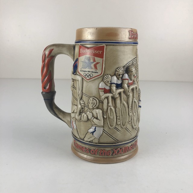 Vintage Lot Of 2 1980 Budweiser Collectible Beer Steins Olympic