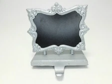 Rustic Cast Iron Picture Frame Stocking Hanger 7.5" x 8" Christmas