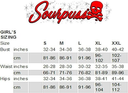 Sourpuss Lil Devil Punk Emo Goth Rocker Tattoo Chibi Kewpie Sweater SPSW33-L - Picture 4 of 4