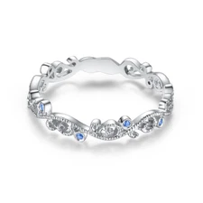 Round Sapphires Gemstone Antique/vintage Wedding Jewelry Sterling Silver Ring