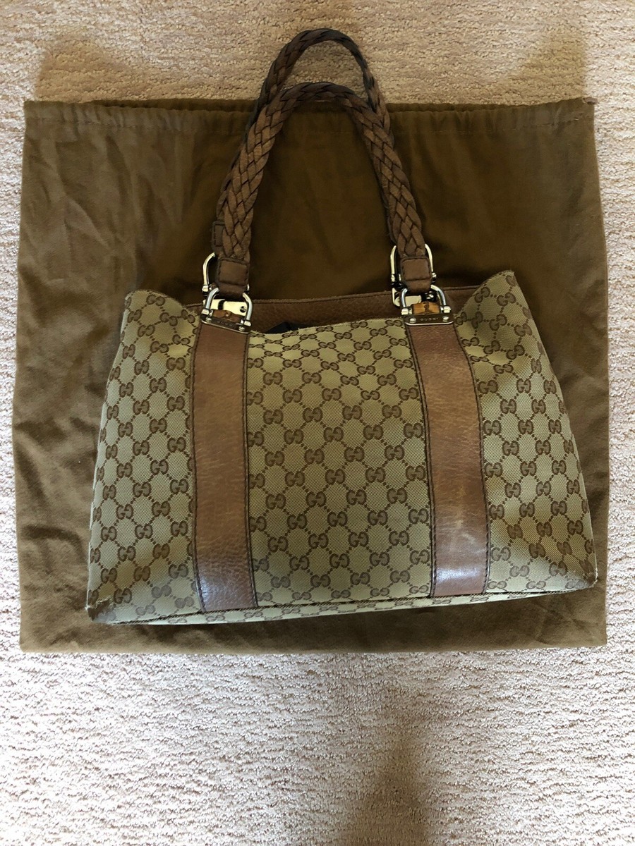 【GUCCI】Gucci bamboo tote★グッチ【ランク:Ａ】 GUCCI Dark Brown Leather Bamboo Handbag Tote Bag Authentic