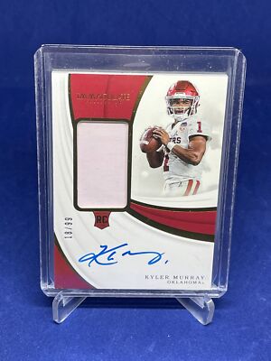 KYLER MURRAY 2019 PANINI IMMACULATE RPA ROOKIE PATCH ON CARD AUTO