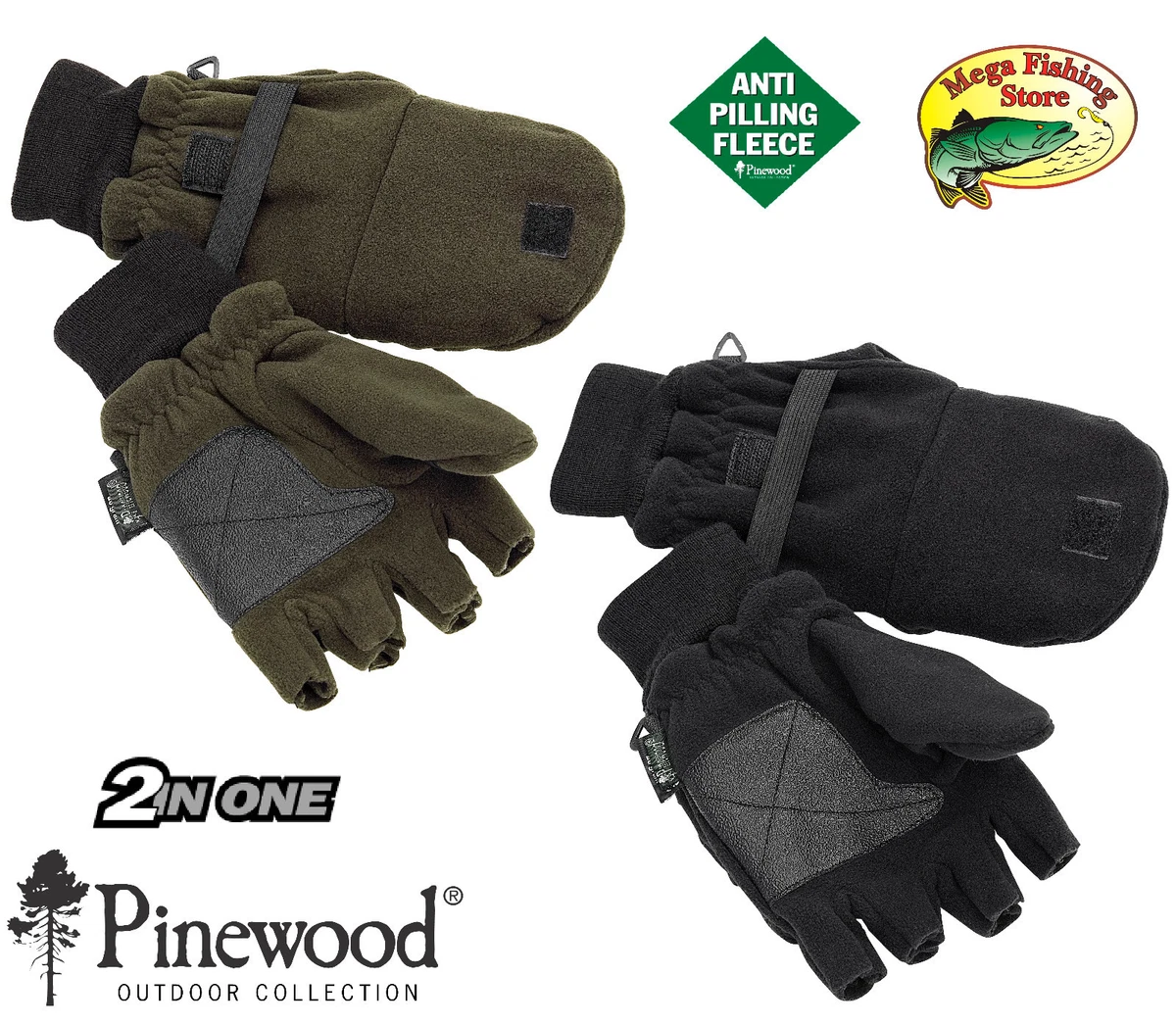 Pinewood Angel- & Jagdhandschuhe - Praktische 2-in-1 Fleece Handschuhe Mit Integrierten Taschen Für Handwärmer Und Mit Hochwertiger Thinsulate-Isolierung Für Warme Hände - Foto 7