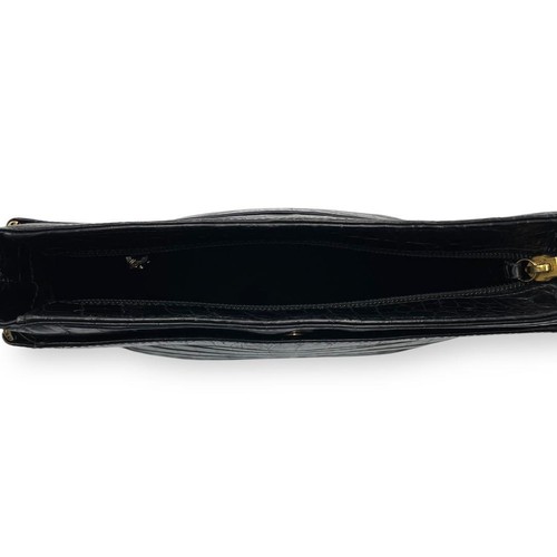 Borsa a tracolla Ferragamo in pelle nera con nastro Vara - Foto 9 di 16