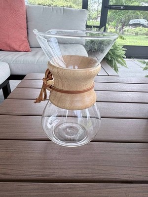 Comfify Chemex Type Pour Over Coffee Carafe Wood Collar 8 