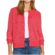 Cecil Damen Strickjacke Cardigan Melange mit Knopfleiste Langarm Rundhals