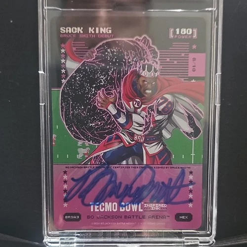 Tecmo Bo Jackson Battle Arena Sack King Bruce Smith Hex Auto 8/10 SSP Ink 180