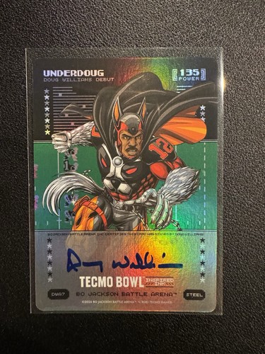 HitH Tecmo Bowl Bo Jackson Battle Arena Underdoug Doug Williams Auto Steel DW07
