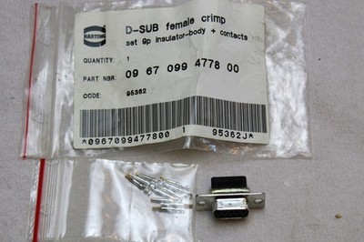 Harting 0967099477800 Female Crimp D-Sub 9 Pin -Unused-