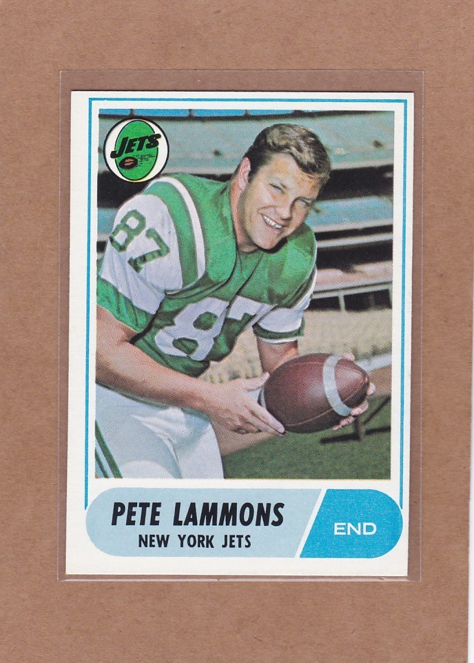 1968 TOPPS FOOTBALL PETE LAMMONS #143 JETS EXMT/EXMT+ *A43653