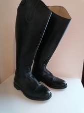 FOUGANZA Reitstiefel Damen Gr. 40 Leather High Boots Riding L Black Decathlon 