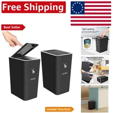 Elegant 2-Pack 4 Gallon Dog-Proof Trash Can with Press-Top & Odor Seal