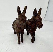 Vintage Cast Iron Donkey Stand Together wear  B-744 
