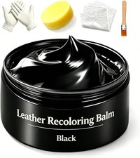Leather Recoloring Balm with Applicator - Revive and Restore Faded Black Vinyl
