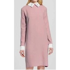 NWT Victoria Beckham Target Pink Rabbit Collar Shift Dress Sz XL Feminine Easter