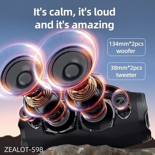 ZEALOT-S98 Portable Bluetooth Speaker 160W Waterproof 36000mAh Wireless USB TF - Picture 6 of 12